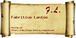 Fabritius Lantos névjegykártya